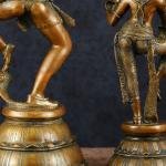 Dancing Shiva and Parvati Set | 22" & 17" Heights | 14 kg | Bronze Brown Finish | Divine Couple Dance | Sacred Hindu Art | Jaipurio